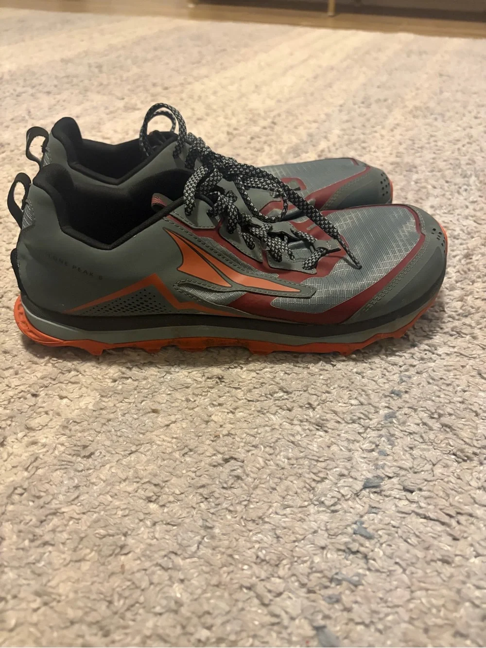 ⁠Altra Lone Peak 6 Mens Size 11.5 Trail Running Shoes Gray Maroon